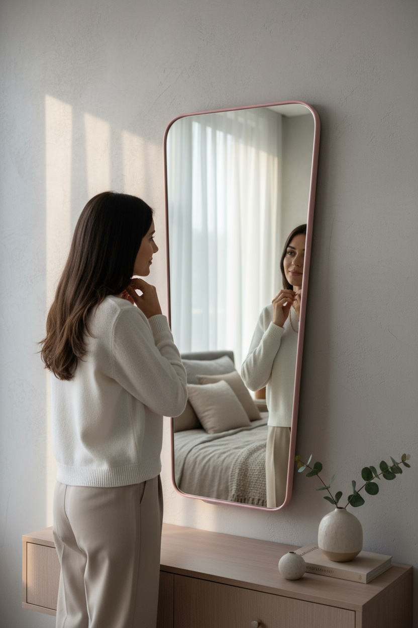 Pink Essence Long Dresser Mirror